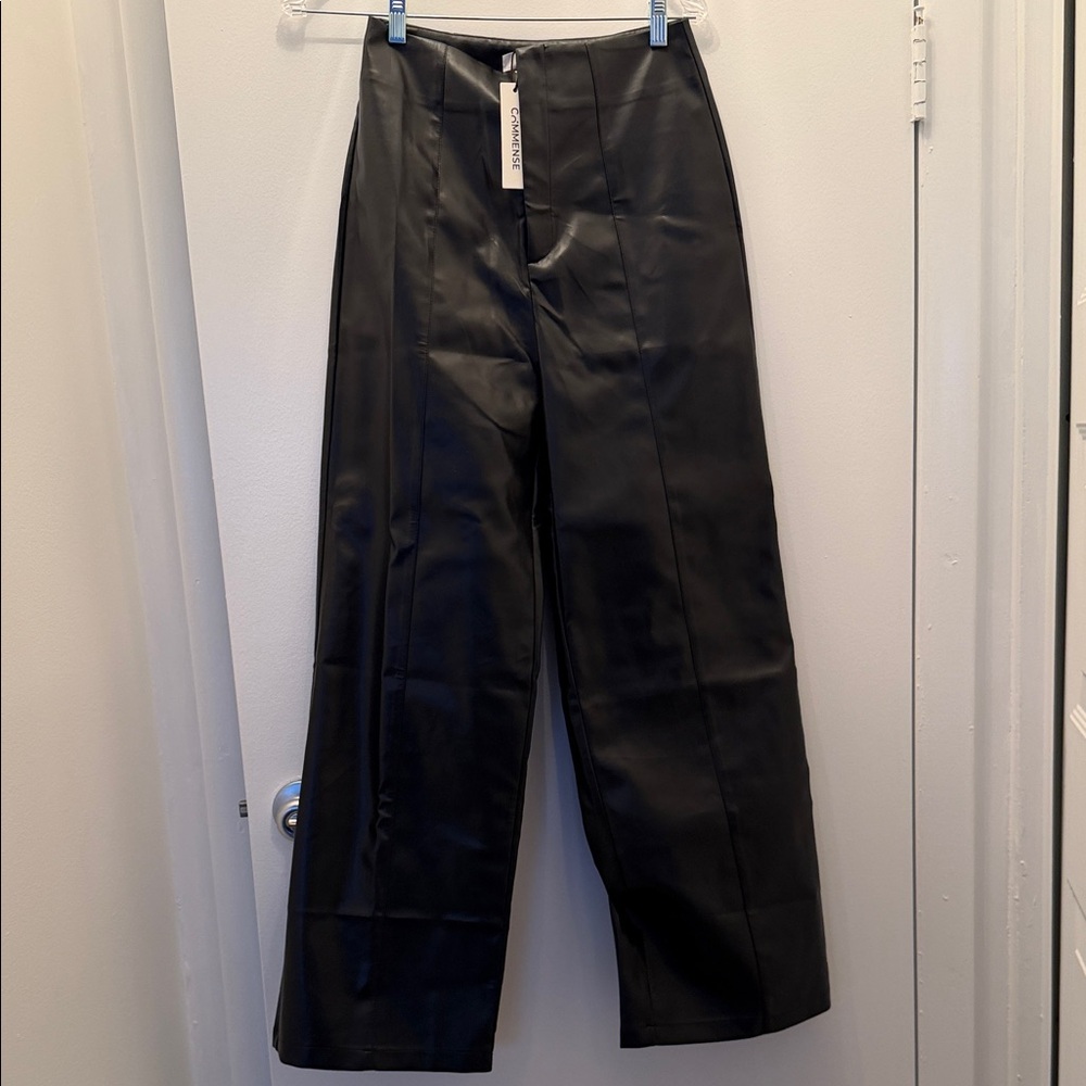 Black Faux Leather Pants